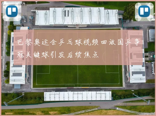 巴黎奥运会乒乓球视频回放国乒争冠关键球引发后续焦点